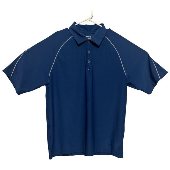 Nike Golf Mens‎ Size Medium  Polo Dri-Fit Blue Swoosh Sports Fit Dry - Picture 1 of 6